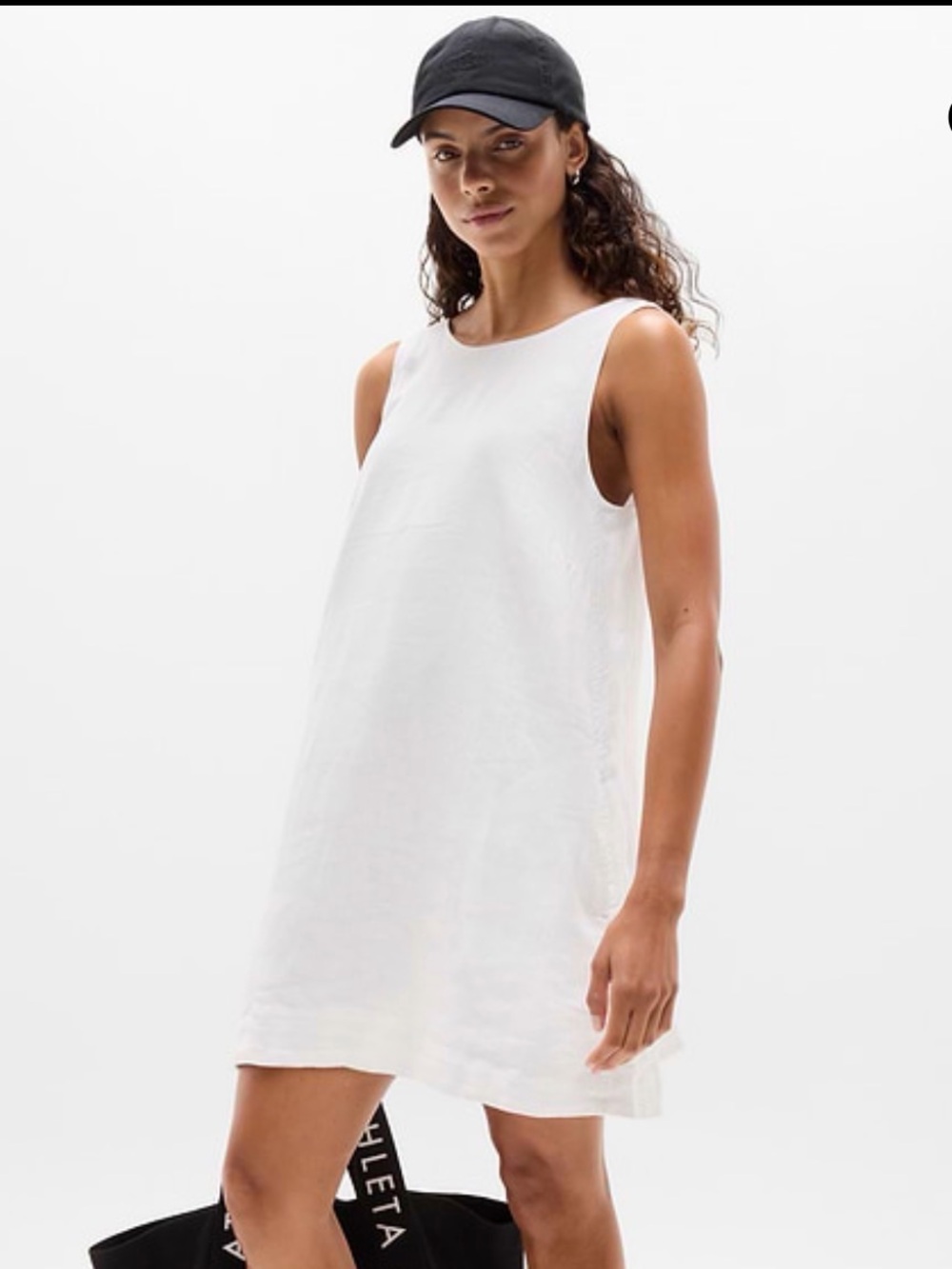 Athleta Sleeveless White Retreat Dress NWT Size M